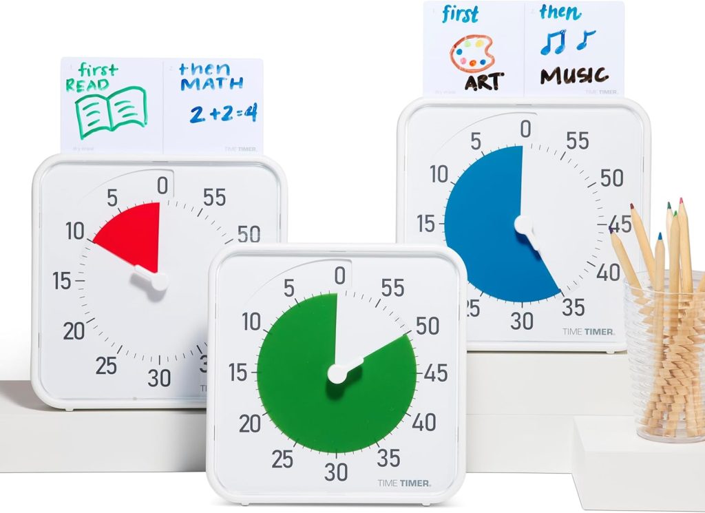 Time Timer Original visual timer with red countdown disk for ADHD time management at work