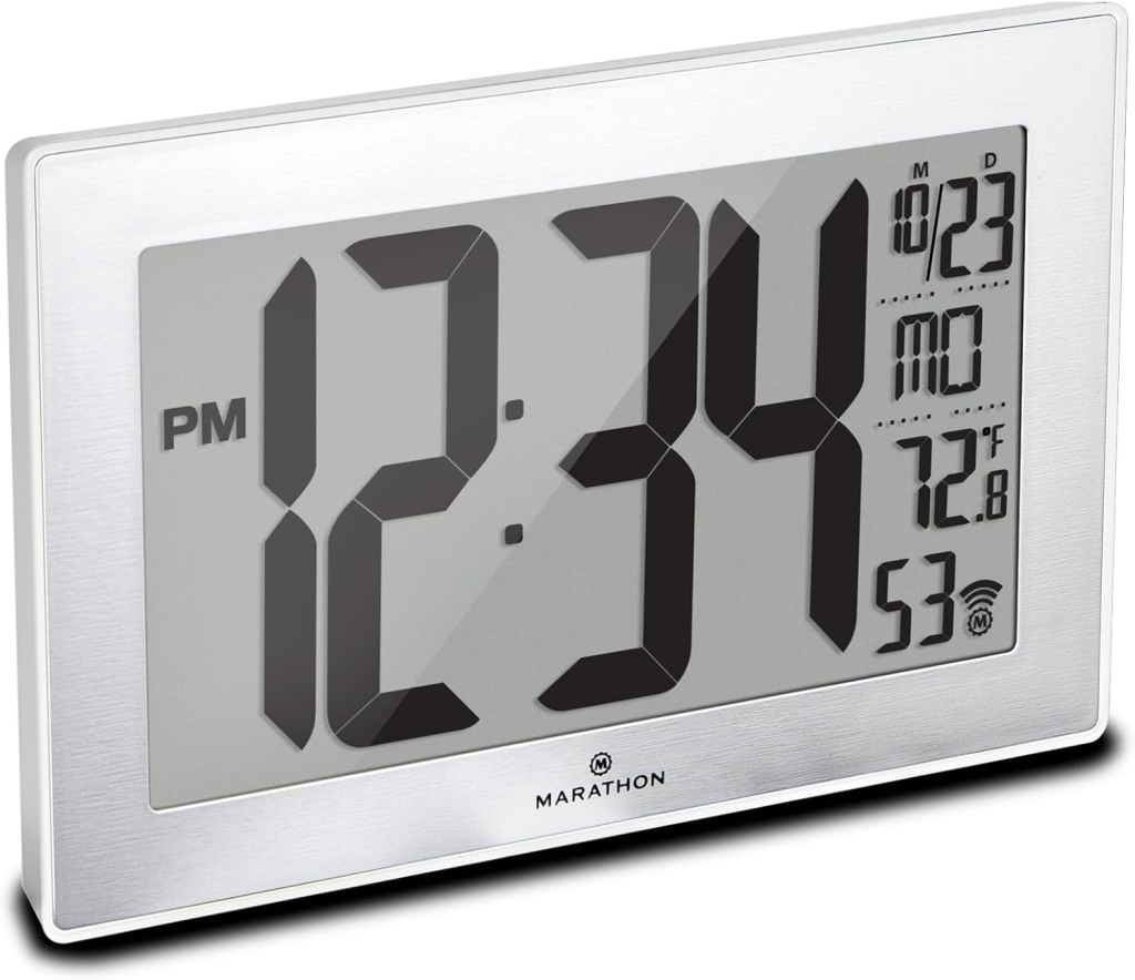 Marathon Atomic Wall Clock with Analog Display