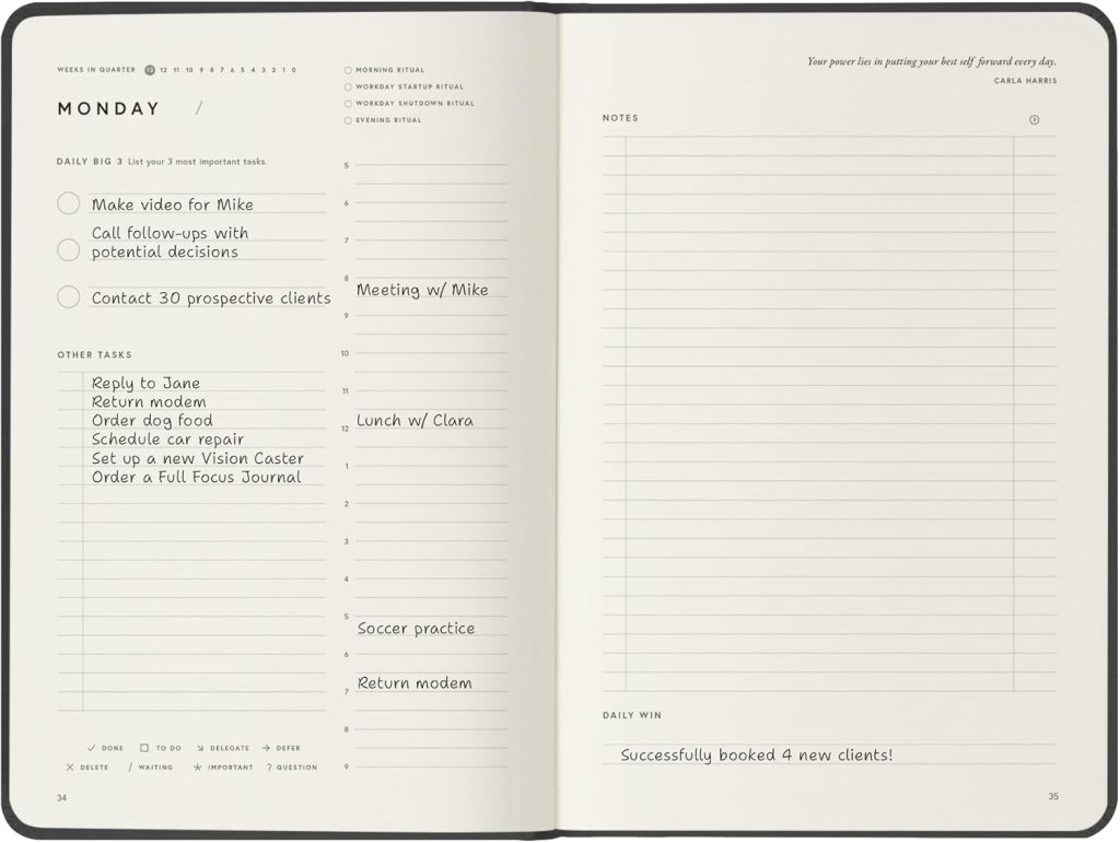 Full Focus Planner for ADHD professionals with goal planning and time blocking features