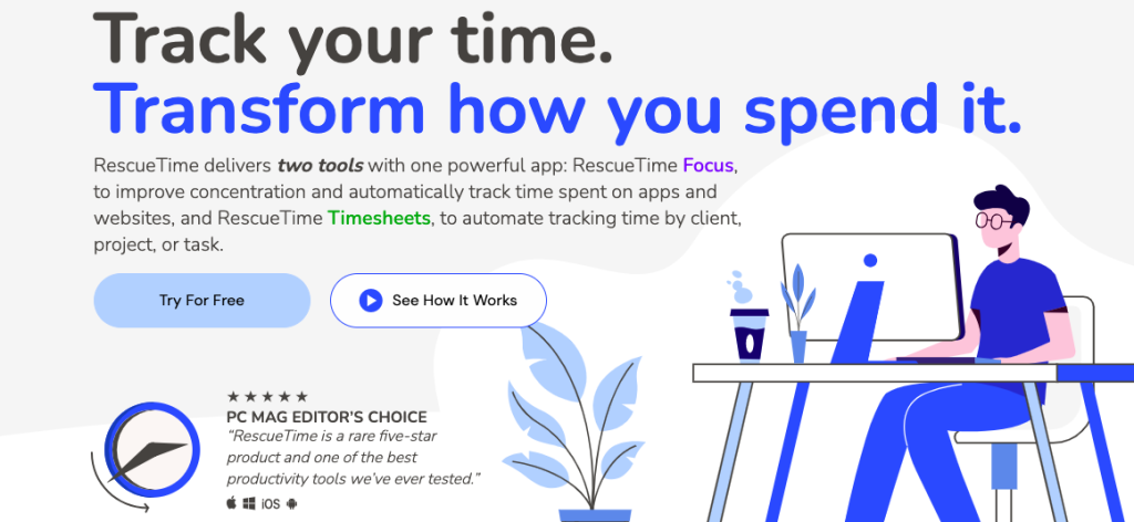 RescueTime automatic time tracking software for ADHD freelancers and focus management