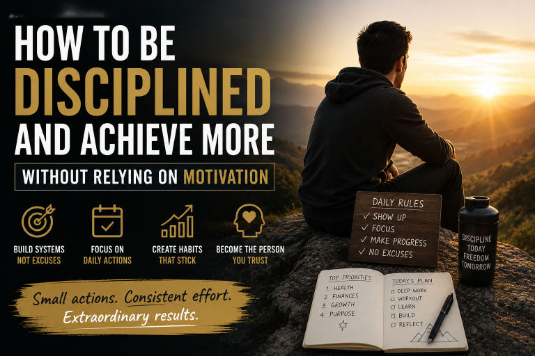How to be disciplined and achieve more by building systems, habits, and consistency instead of relying on motivation