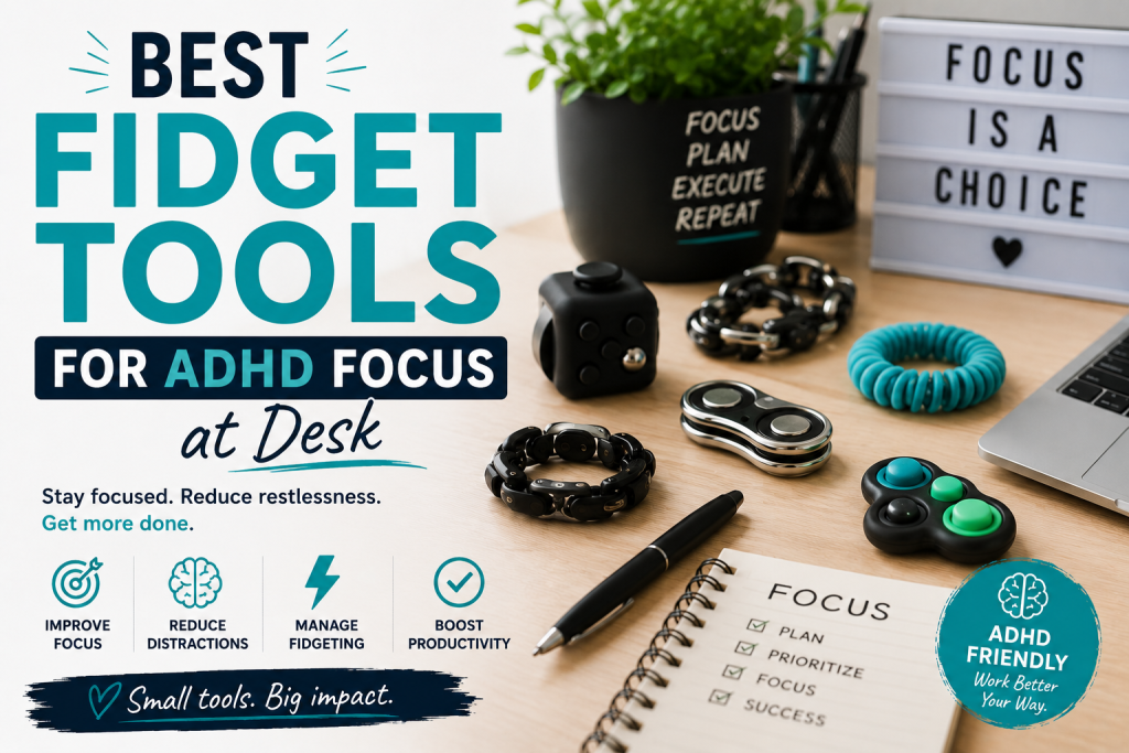 The Best Fidget Tools for ADHD Focus at Your Desk to reduce restlessness, improve concentration, and boost productivity while working.