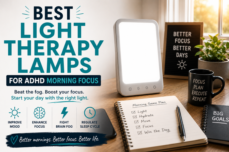 Best Light Therapy Lamps for ADHD Morning Focus to improve alertness, reduce brain fog, and support better concentration throughout the day.