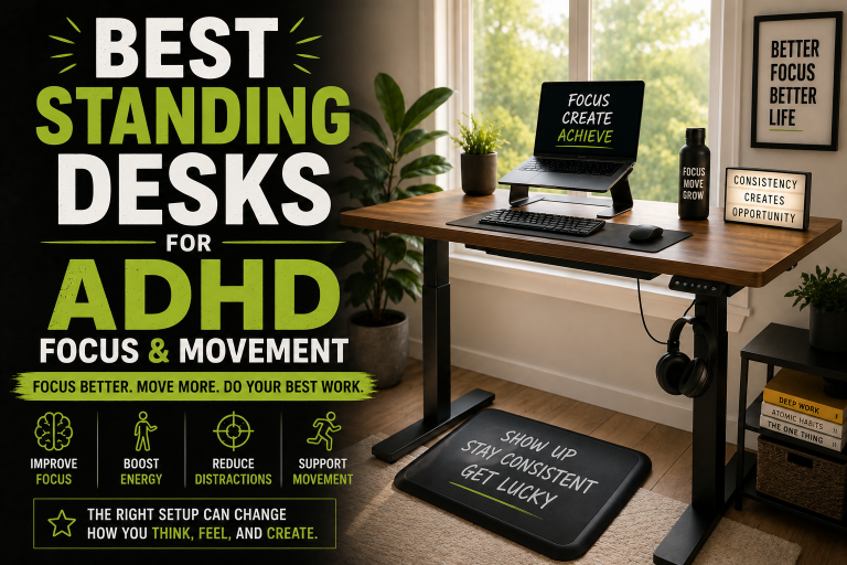 Best Standing Desks for ADHD Focus and Movement to improve concentration, encourage movement, and create a more productive workspace.