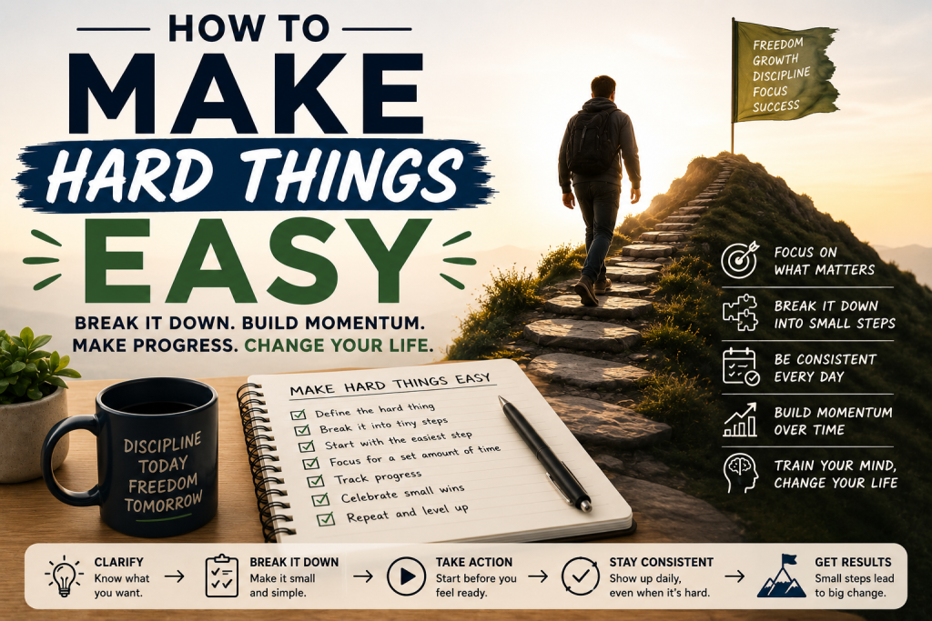 How to Make Hard Things Easy by breaking big goals into small daily actions that build momentum and lasting discipline.