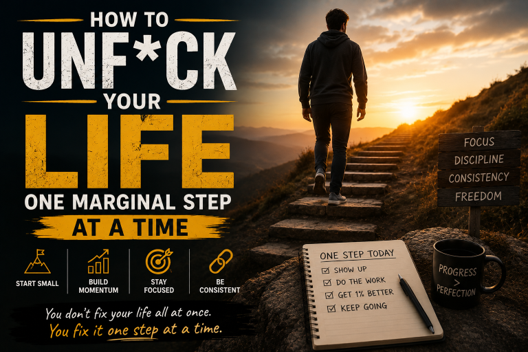 How to Unf*ck Your Life by taking one small step at a time, building momentum, and creating lasting positive change.